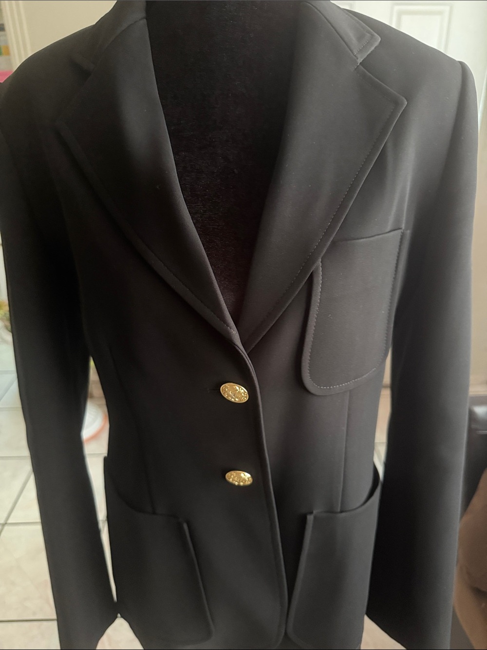 Louis Vuitton Black Blazer with Gold Buttons